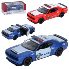 машина Kinsmart мет. DODGE DEMON, police/fire, гум. кол., в кор. 16х7х7,5см.  KT 5461 WPR  (24)