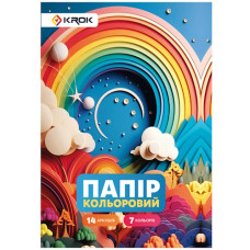 папір кольоровий Krok  А4/14арк./7кол. в рукаві  (50/200)