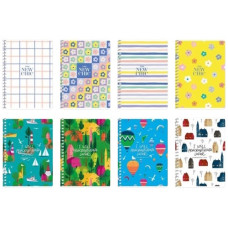 блокнот А6 80арк. на спіралі, УФ-лак, клітинка "Student"  А6-SC-080-6110К  (192)