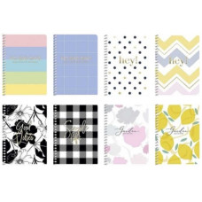 блокнот А6 80арк. на спіралі, ПК, тиснення, білий блок, кліт. "Student"  A6-SC-080-6088К  (144)