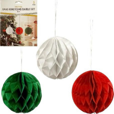 набір підвісних паперових новорічних прикрас 3шт "Кулька"  CG-7/123505  (12/240)