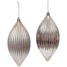 набір іграшок ялинкових 2шт. 16х8см., срібло із золотим гліттером  6279-5/241603А/119750  (1/54)