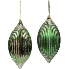 набір іграшок ялинкових 2шт. 16х8см., зелений із золотим гліттером  6279-5/241603G/119756  (1/54)