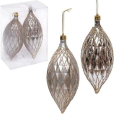 набір іграшок ялинкових 2шт. 17х6см., срібло  6279-6/241604B/119758  (1/54)