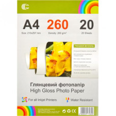 фотопапір Color-It глянцевий А4/260гр./20арк.  497/10424  (50)