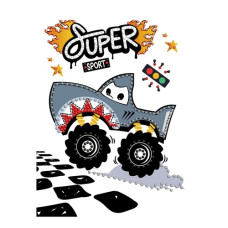 алмазна мозаїка Ідейка 15х20см. "Машина-акула" без підрамника  AMV1230