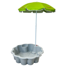 пісочниця-басейн "Квітка" Doloni-toys з парасолькою світло-сіра  01235/09