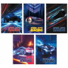 блокнот Maxi А6/48арк., на спір., пластик. обкл. з кольор. друком "Автомобілі"  МХ21202-97  (8/72)