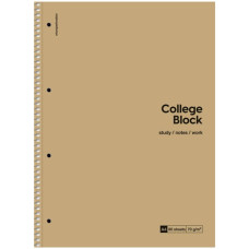 коледж-блок А4 Школярик 80арк. на спір., крафт, кремовий блок, кліт.  А4-080-6719К  (36)