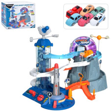 гараж 57х35х40см., ліфт, 4 машинки, в кор. 39х34х22см.  5508А  (6)