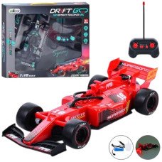 машина р/к 22см. акум., гоночна, USB-зар., світло, пара/дим, в кор. 33х27,5х7см.  КМ663-6  (18)