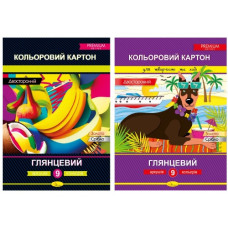 картон кольоровий Апельсин А4/ 9арк. двосторонній 300гр./м2  АП-1106  (20)