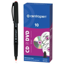 маркер Centropen 4616 для CD/DVD червоний  0,6мм. трикутний корпус  (10/1000)