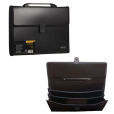 портфель Scholz на 3 від. А4 пластиковий чорний  10502  (10/40)