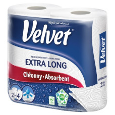 рушник паперовий Velvet Extra Long двошаровий, набір 2шт.