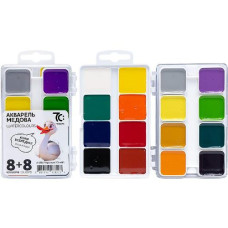 фарби акварельні Гамма (НВ) "7С"  16кол. пласт. кор. без пензлика  7С11603  (20)