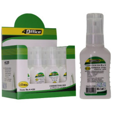 коректор - ручка + пензлик "2 в 1" 4Office з мет. нак. 10мл.  4-429  (12/576)