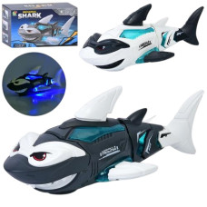 акула 29см., муз., звук, світло, їздить, на батар. в кор. 20х12,5х9,5см.  3382  (36)