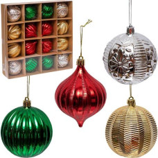 набір кульок ялинкових 8см. 16шт., мікс  2481B/119727  (1/24)