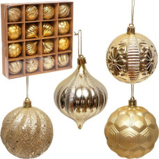 набір кульок ялинкових 8см. 16шт., золото  6279-12/2481D/119729  (1/24)