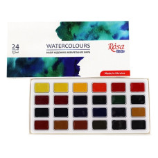 фарби акварельні ROSA Gallery "Класика" 24кол., кювета, картон  340324