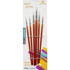 набір пензликів круглих білих 6шт.  1006/112940  (600)