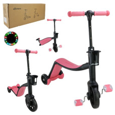 самокат 2в1 (велобіг/самокат), колеса EVA, рожевий, в кор. 63х18х26см.  SC823  (1)