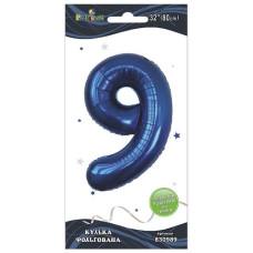 кулька-цифра фольгована Pelican  80см. індиго "9"  830989  (5/20)