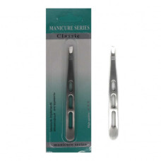 пінцет манікюрний металевий з трьома овальними отворами на бліст.  402-3  (12/720)