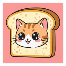 картина за номер. Ідейка 25х25см. дитяча "Котик-хлібчик"  КНО1230