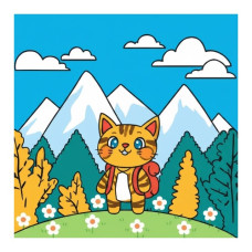 картина за номер. Ідейка 25х25см. дитяча "Невеличкий похід"  КНО1231