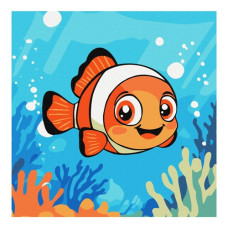 картина за номер. Ідейка 25х25см. дитяча "Риба-клоун"  КНО1269