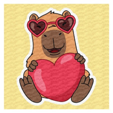 картина за номер. Ідейка 30х30см. дитяча "Капібара та серце"  КНО1349