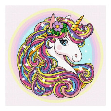 картина за номер. Ідейка 25х25см. дитяча "Стильна єдиноріжка"  КНО1354