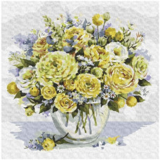 картина за номер. Ідейка 50х50см. "Жовте щастя"  КНО3154