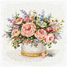 картина за номер. Ідейка 50х50см. "Тендітні троянди"  КНО3164