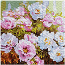 картина за номер. Ідейка 50х50см. "Розмаїття півоній"  КНО3193