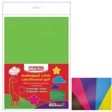 картон кольоровий Maxi А4/9арк./9кол. з тисненням  МХ21004  (10/50)