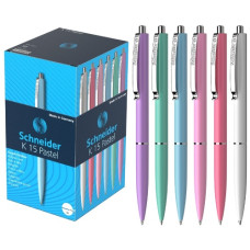 ручка Schneider K15 Pastel автом. кульк. синя, корпус асорті  S130840  (50/500)