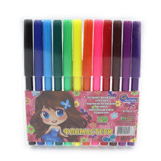 фломастери J.Otten 6816LA-12 Дівчинка з метеликами 12кол. у жорсткому PVC  (12/192)