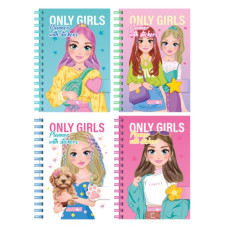 блокнот на спір. Апельсин для дівчаток "Only Girls Planner" 11,3х16,6см., 64 арк.,наліпки LS-01 (48)