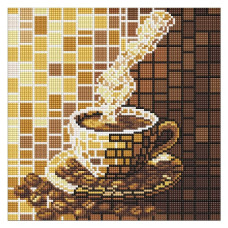 алмазна мозаїка Ідейка 30х30см. "Вітраж. Кава"  АМО8327