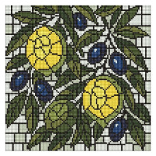 алмазна мозаїка Ідейка 30х30см. "Вітраж. Лимони"  АМО8349