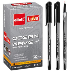 ручка Ellott Ocean Wave кульк. чорна 0,7мм.  ЕТ-827-50  (50/2400)
