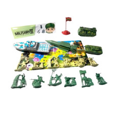 солдати в наборі військова техніка, ікрове поле, прапор. в кул. 19х18х5см.  816-11  (180)