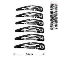 шпилька-"тік-так" чорна 6,8см. "Butterfly"  АВ 3315-50D (011997)  (12)