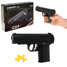 пістолет металевий з кульками в кор. 18х13х4см.  С27  (60)