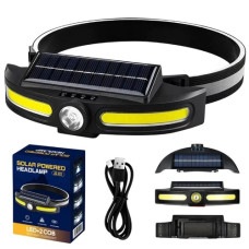 ліхтарик налобний із сонячною батареєю та USB в кор. 15х4,5х2,5см.  921  (160)