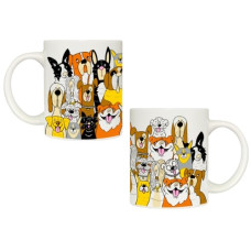 чашка Kvarta 325мл. циліндр "Смішні собаки" в подар. кор.  3729  (9)