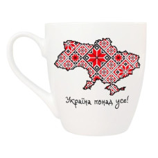 чашка Kvarta 500мл. "Вишиванка карта" в подар. кор.  5079  (9)